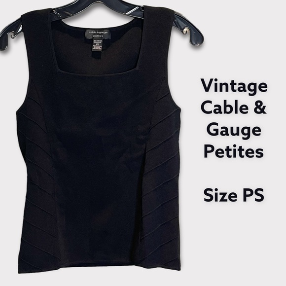 Cable & Gauge Tops - Vintage Cable & Gauge black fitted ribbed sleeveless tank top